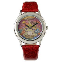 コテージコアガエルの花キノコ 腕時計