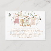 コテージコアガールクロセスラインブックピンクベビーシャワー エンクロージャーカード (正面)