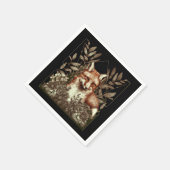 コテージコアキツネヴィンテージ スタンダードカクテルナプキン (角)