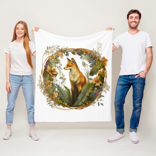 コテージコアキツネヴィンテージ フリースブランケット (インサイチュ)