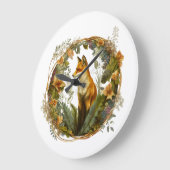 コテージコアキツネヴィンテージ ラージ壁時計 (傾斜)