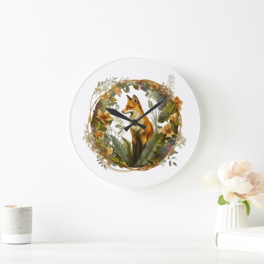 コテージコアキツネヴィンテージ ラージ壁時計 (ホーム)