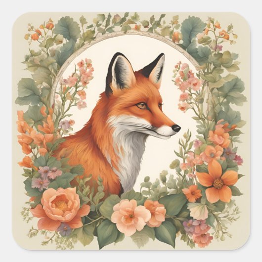 コテージコアキツネ スクエアシール (正面)