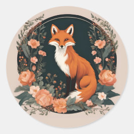 コテージコアキツネ ラウンドシール