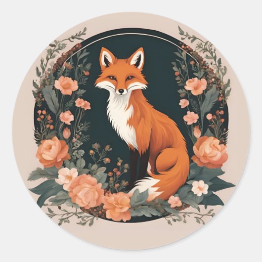 コテージコアキツネ ラウンドシール (正面)