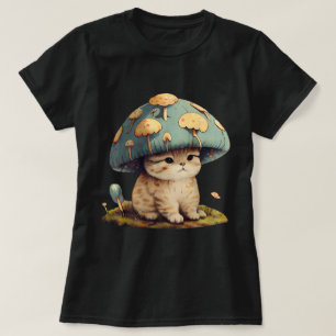 コテージコアキャットマッシュルームハットエステティックかわいい Tシャツ
