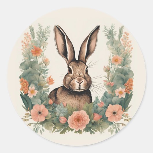 コテージコアキュートうさぎ ラウンドシール (正面)