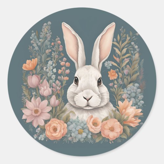 コテージコアキュートうさぎ ラウンドシール (正面)