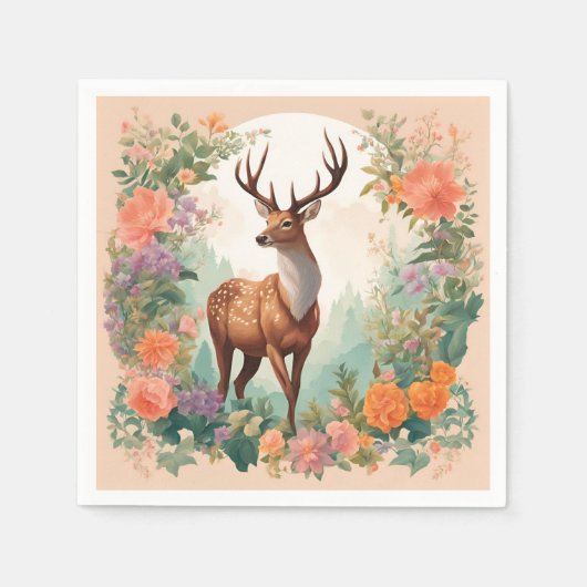 コテージコアキュートディアー スタンダードカクテルナプキン (正面)