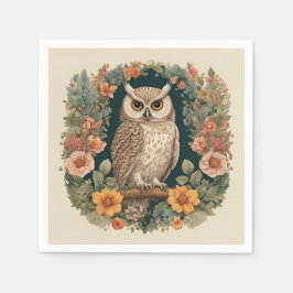 コテージコアキュートフクロウ スタンダードカクテルナプキン