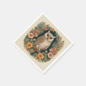 コテージコアキュートフクロウ スタンダードカクテルナプキン (角)
