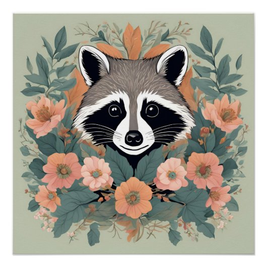 コテージコアキュートラクーン ポスター (正面)