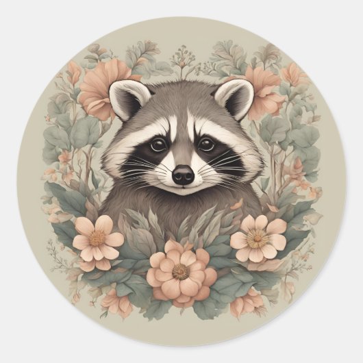 コテージコアキュートラクーン ラウンドシール (正面)