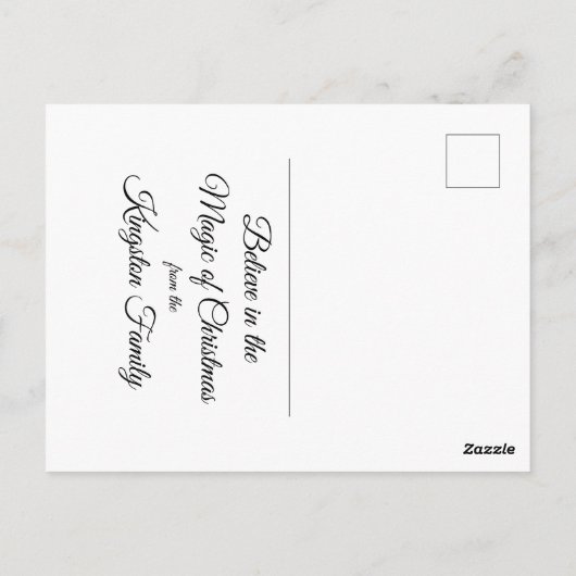 コテージコアクリスマスウィンターコテージウォーターカラー ポストカード (裏面)