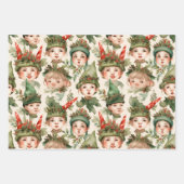 コテージコアクリスマス小妖精や小人包装紙 ラッピングペーパーシート (正面3)