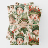 コテージコアクリスマス小妖精や小人包装紙 ラッピングペーパーシート (インサイチュ)