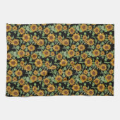 コテージコアサンフラワーズパターン キッチンタオル (横)
