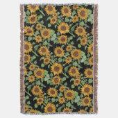 コテージコアサンフラワーズパターン スローブランケット (正面縦)