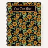 コテージコアサンフラワーズパターン ノートブック (正面)