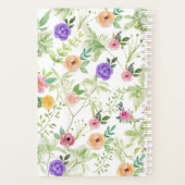 コテージコアシャビーシックピンクパープルフローラ プランナー手帳 (裏面)