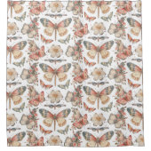 コテージコアスタイル蝶の蛾 シャワーカーテン (正面)