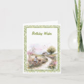 コテージコアスプリングタイムウォーターカラー誕生日カード カード (正面)