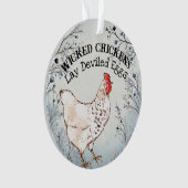 コテージコアチキン素朴ブルーカントリーフローラヘン オーナメント (正面)