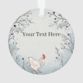 コテージコアチキン素朴ブルーカントリーフローラヘン オーナメント (裏面)