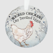 コテージコアチキン素朴ブルーカントリーフローラヘン オーナメント (正面)
