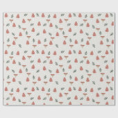 コテージコアデコールマッシュルームパターンギフト ラッピングペーパー (フラット)