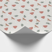 コテージコアデコールマッシュルームパターンギフト ラッピングペーパー (角)