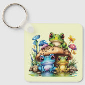 コテージコアトーストイレマッシュルームアンドカエル キーホルダー (正面)