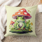 コテージコアトーストイレマッシュルームアンドカエル クッション (ブランケット)