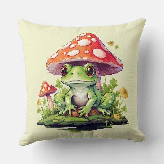 コテージコアトーストイレマッシュルームアンドカエル クッション (裏面)