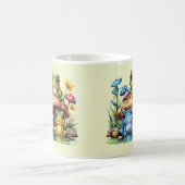 コテージコアトーストイレマッシュルームアンドカエル コーヒーマグカップ (中央)