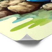 コテージコアトーストイレマッシュルームアンドカエル ポスター (角)