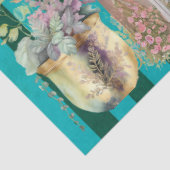 コテージコアドアウェイズアンドフラワーズオングリーンストライプズ 薄葉紙 (詳細)