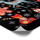 コテージコアノルディックハイゲフォークアートスカンジナビアChr ポスター (角)