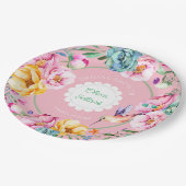 コテージコアハミングバードブライダルシャワー ペーパープレート (アングル)