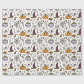 コテージコアハロウィーンイラストパターン ラッピングペーパー (フラット)