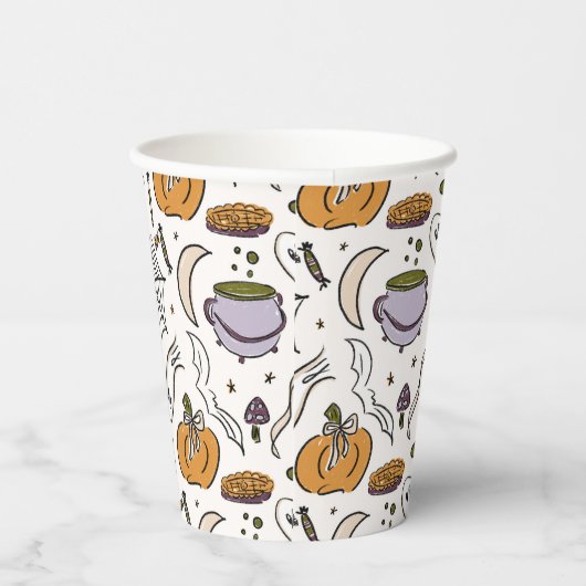 コテージコアハロウィーンイラストベビーシャワー 紙コップ (右)