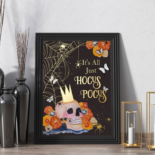 コテージコアハロウィーンスカル蝶スパイダース 箔ポスター