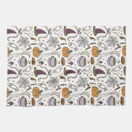 コテージコアハロウィーンパターン キッチンタオル