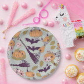 コテージコアハロウィーン ペーパープレート (パーティー)