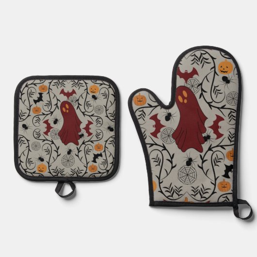 コテージコアハロウィーン 鍋つかみ&鍋敷きセット (正面)