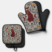 コテージコアハロウィーン 鍋つかみ&鍋敷きセット (正面/裏面)