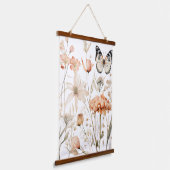 コテージコアバタフライアンドフラワーズ 吊り下げ型タペストリー (傾斜あり)
