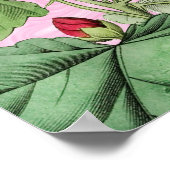 コテージコアピンクフラワーズカスタムポスター ポスター (角)