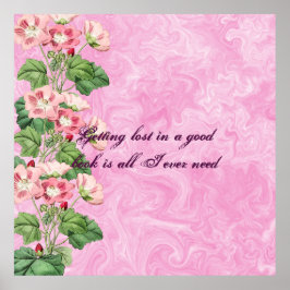 コテージコアピンクフラワーズカスタムポスター ポスター
