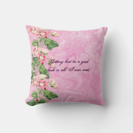 コテージコアピンクフラワーズカスタム装飾用クッション クッション